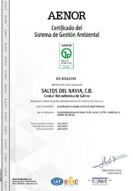 RENOVACIÓN DE CERTIFICADOS UNE EN ISO 14001:2015 Y OSHAS 18001:2007