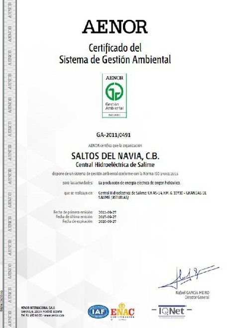 RENOVACIÓN DE CERTIFICADOS UNE EN ISO 14001:2015 Y OSHAS 18001:2007 RENOVACIÓN DE CERTIFICADOS UNE EN ISO 14001:2015 Y OSHAS 18001:2007