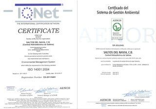 la central hidroelectrica de salime certifica su sistema de gestion ambiental