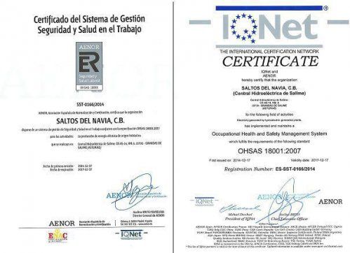 la central hidroelectrica de salime obtiene la certificacion ohsas