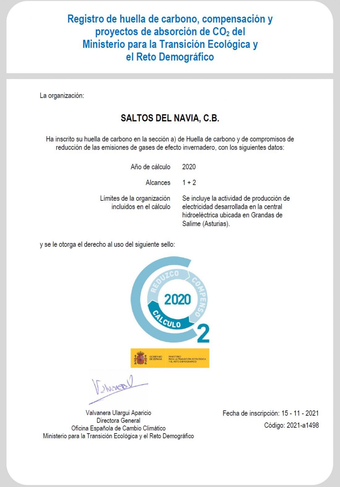 huella carbono 2021